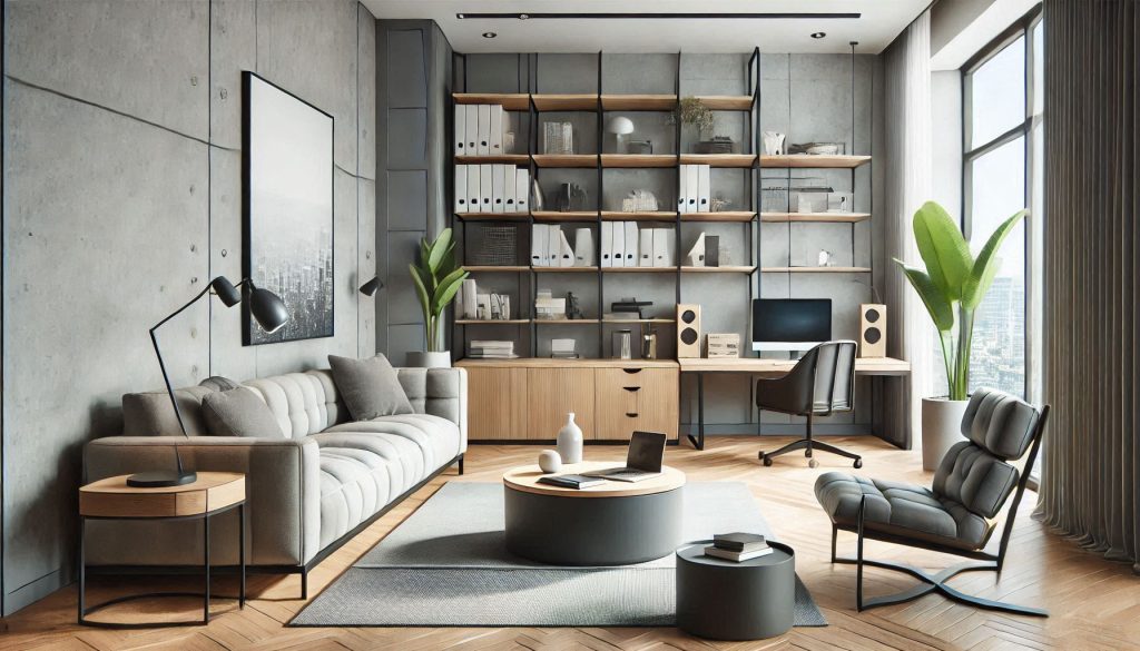 modern looking living room with modern furniture