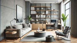 modern looking living room with modern furniture